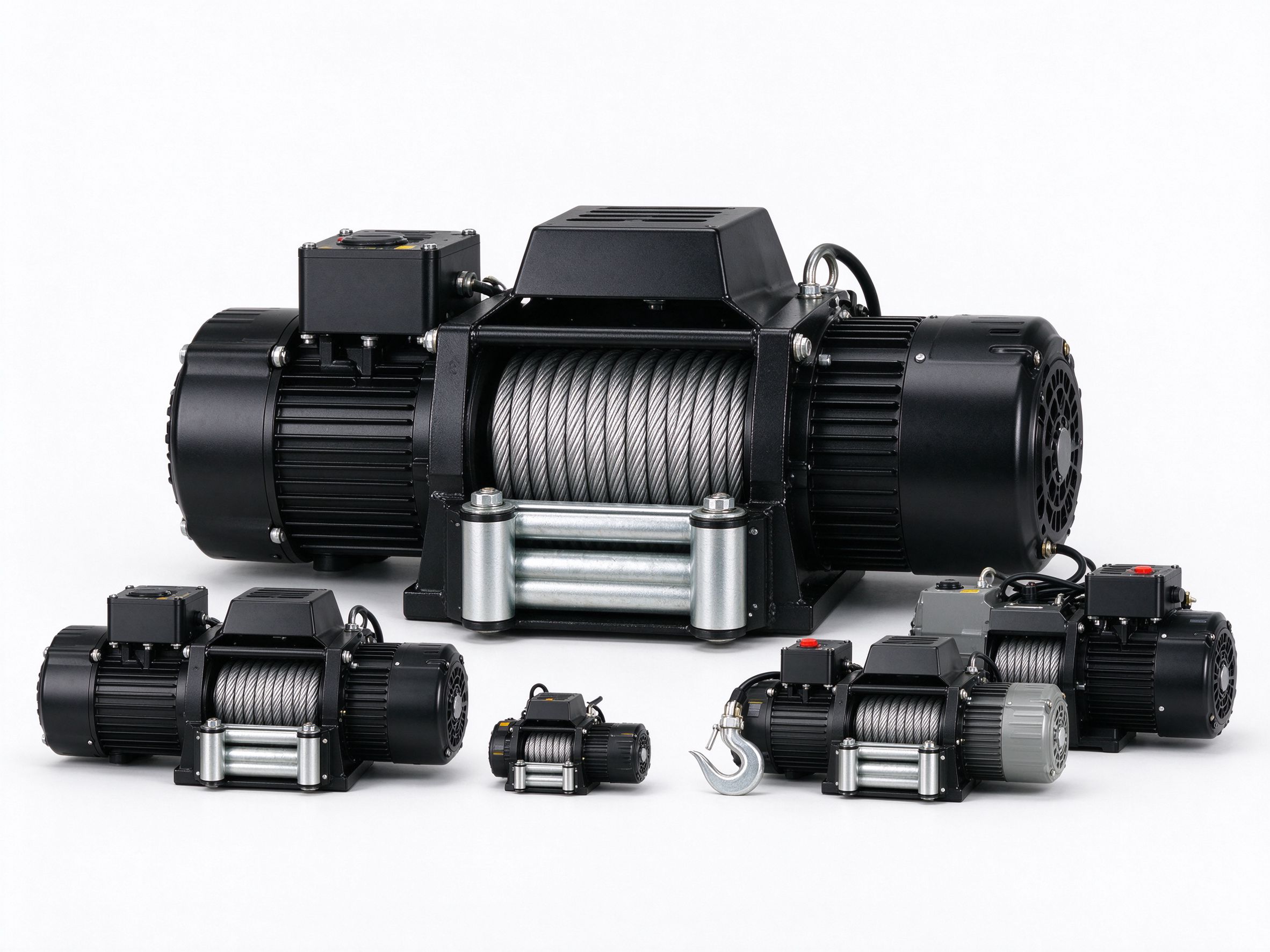Range of electric winches and recovery equipment